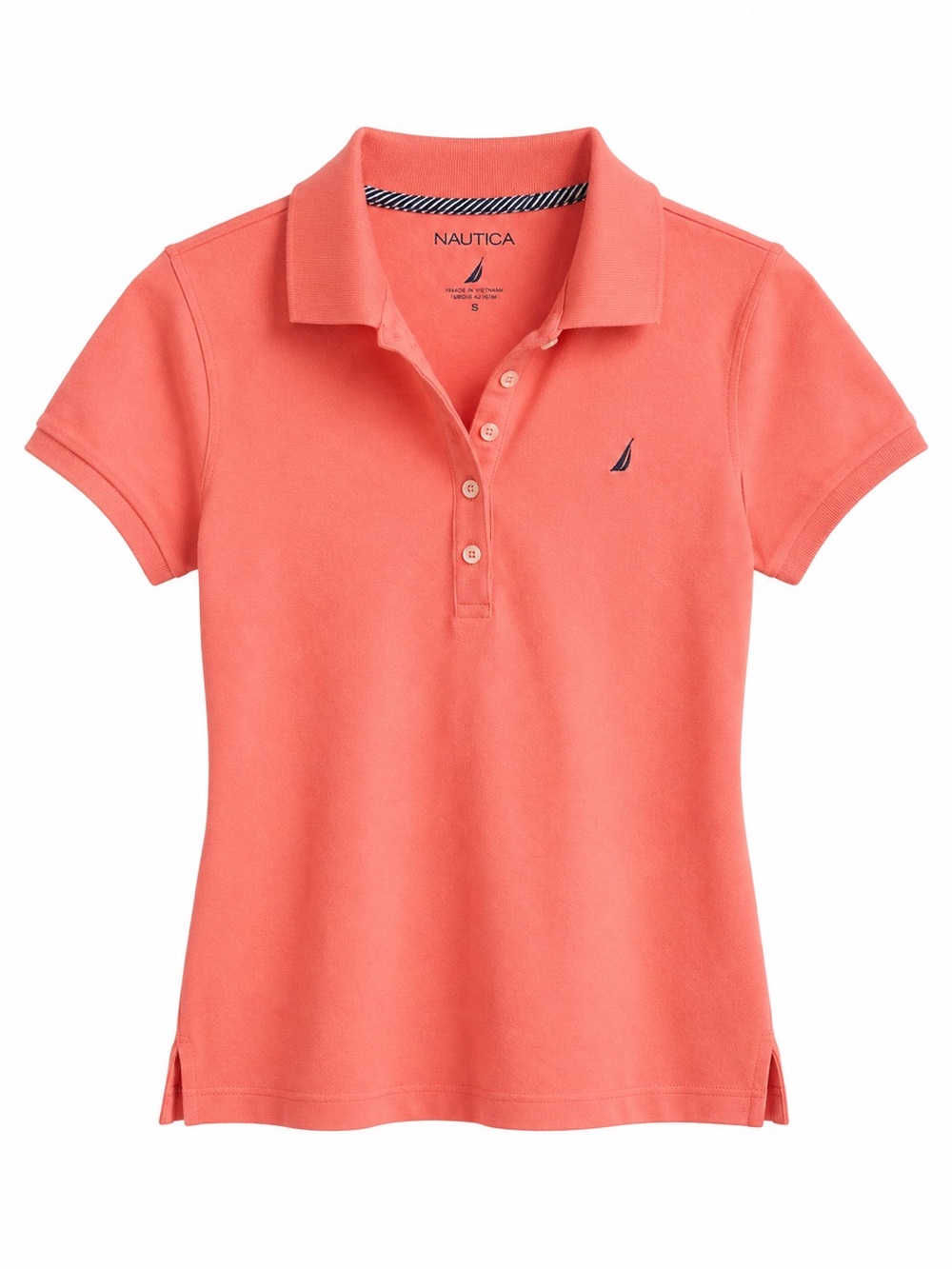 Nautica Coral Peach Short Sleeve Polo Shirt Size M